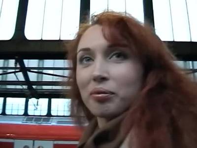 Redhead Amateur Fucks in Public on a Train