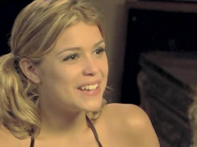 Teen Blonde in Threesome Porn Debut