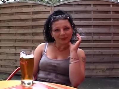 Horny Amateur Toys herself with a Beer Bottle